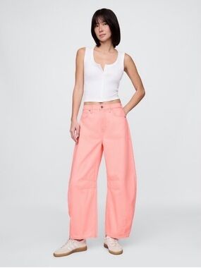 GAP Coral Pink Horseshoe Ankle Jeans